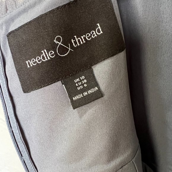 Needle & Thread Embroidered Bodice Cami Strap Maxi Dress, Vintage Navy (Gray) - Picture 6 of 8